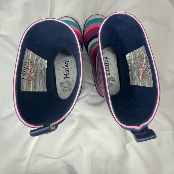 Hatley Girls Striped Rain Boots, Size 12 - Picture 5 of 8